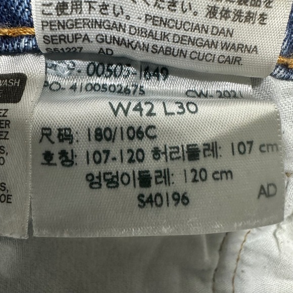 Levi Strauss 505 Mens Jeans W42 L30 Blue Classic Fit Straight Leg Denim - Picture 6 of 12